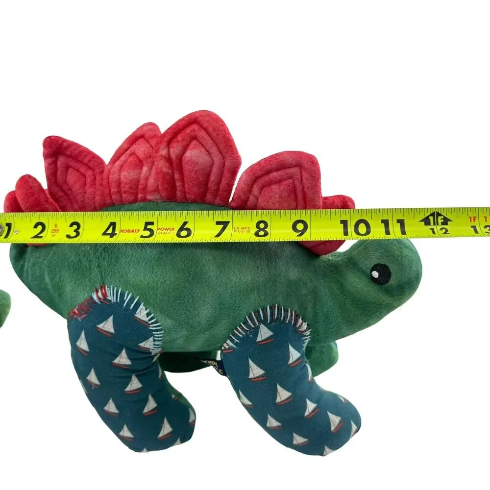 Handmade Hand Woven, Hand Dyed Two Dinosaurs Stuffed Animal Plush Toy Kids Room